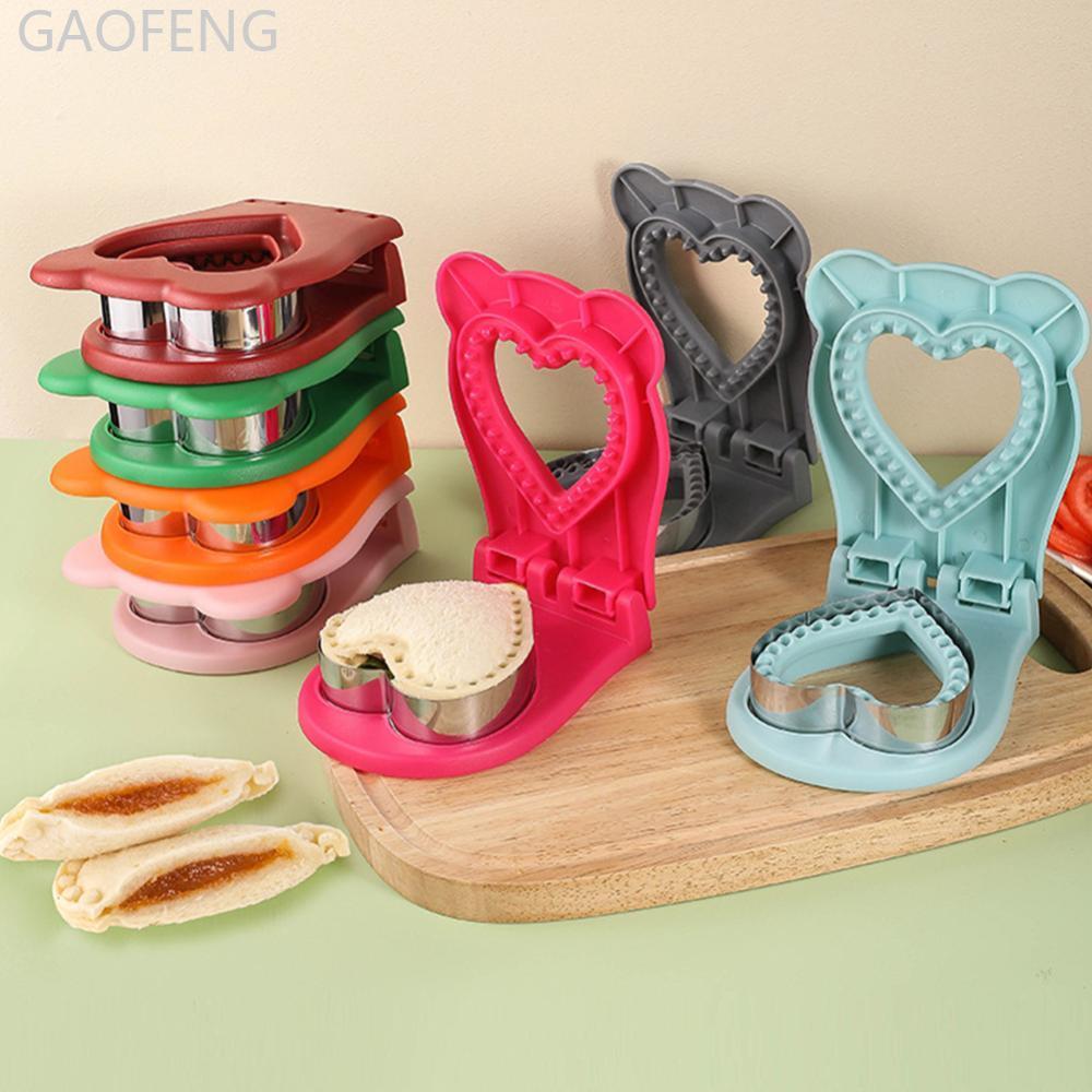 GAOFENG สแตนเลสรูปหัวใจแซนวิชกดแม่พิมพ์ซีล Flip Non-Stick Kawaii ออกแบบสําหรับอาหาร Prep เด็ก กล่องอ