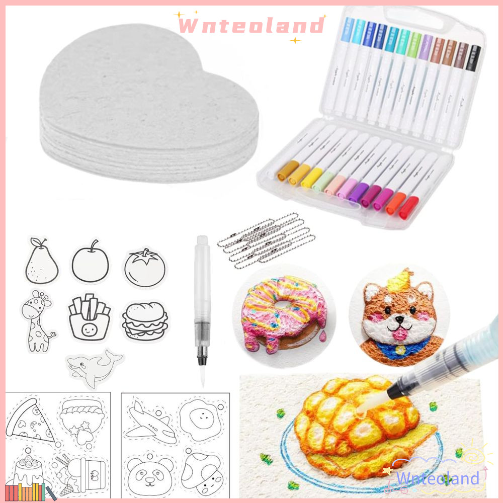 WNTEOLAND เด็ก Magic Puffy Paint, หัตถกรรมขาตั้ง Magic Texture ชุดจิตรกรรม, พร้อมปากกาวาดภาพ DIY โฟม