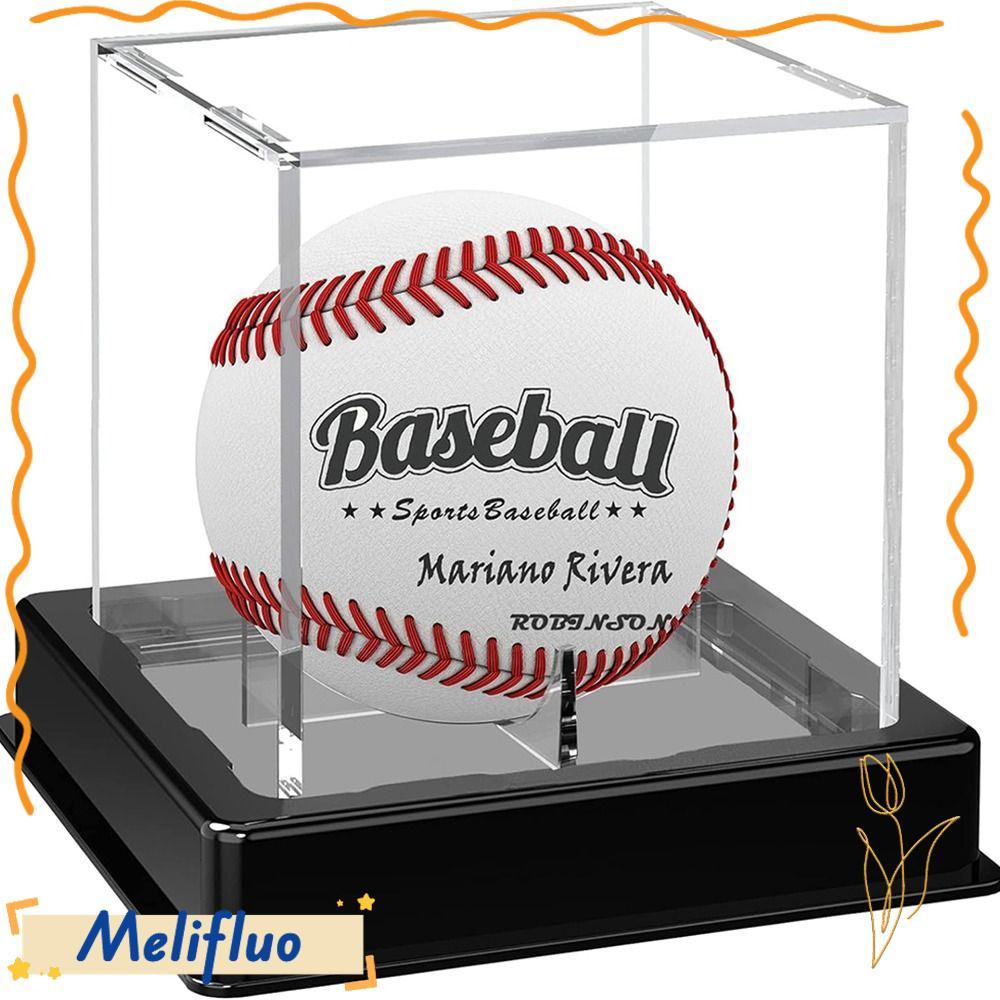 MELIFLUO Baseball Display, Showcase Ball Protector Baseball Holder, Acrylic Cube Dust-Proof Baseball