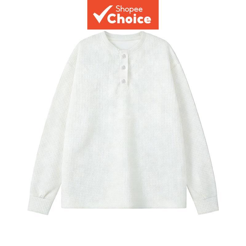 เสื้อเชิ้ตแขนยาวชายผ้าวาฟเฟิล คอปกติดกระดุม สีเทา สไตล์ลําลอง