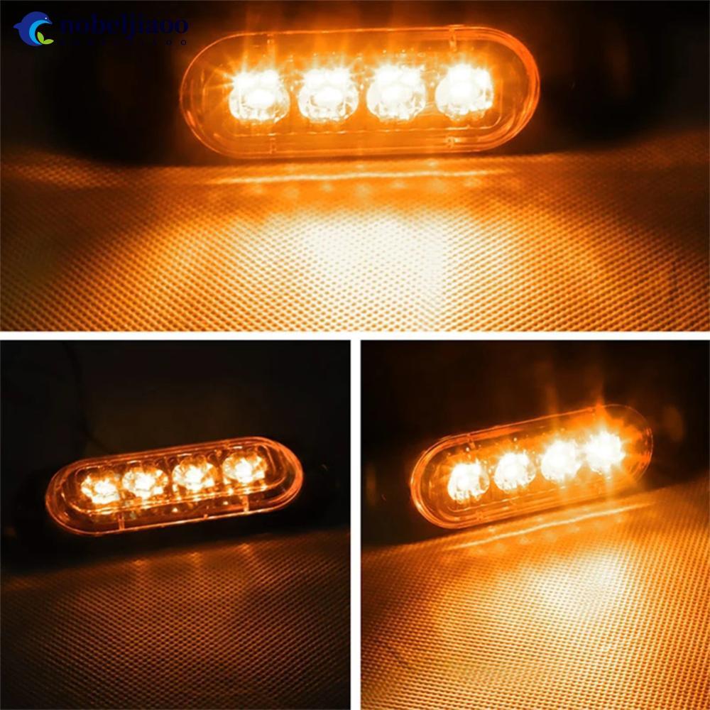 NOBELJIAOO 4 LEDs ไฟเลี้ยวด้านข้าง 12-24V กันน้ํา Outline โคมไฟรถ Trailer รถบรรทุกรถบรรทุก Van Bus ไ