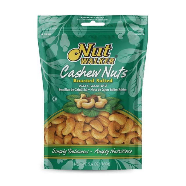 นัทวอล์คเกอร์ เม็ดมะม่วงเกลือ(Nut Walker Roasted Salted Cashew Nuts 160g.)