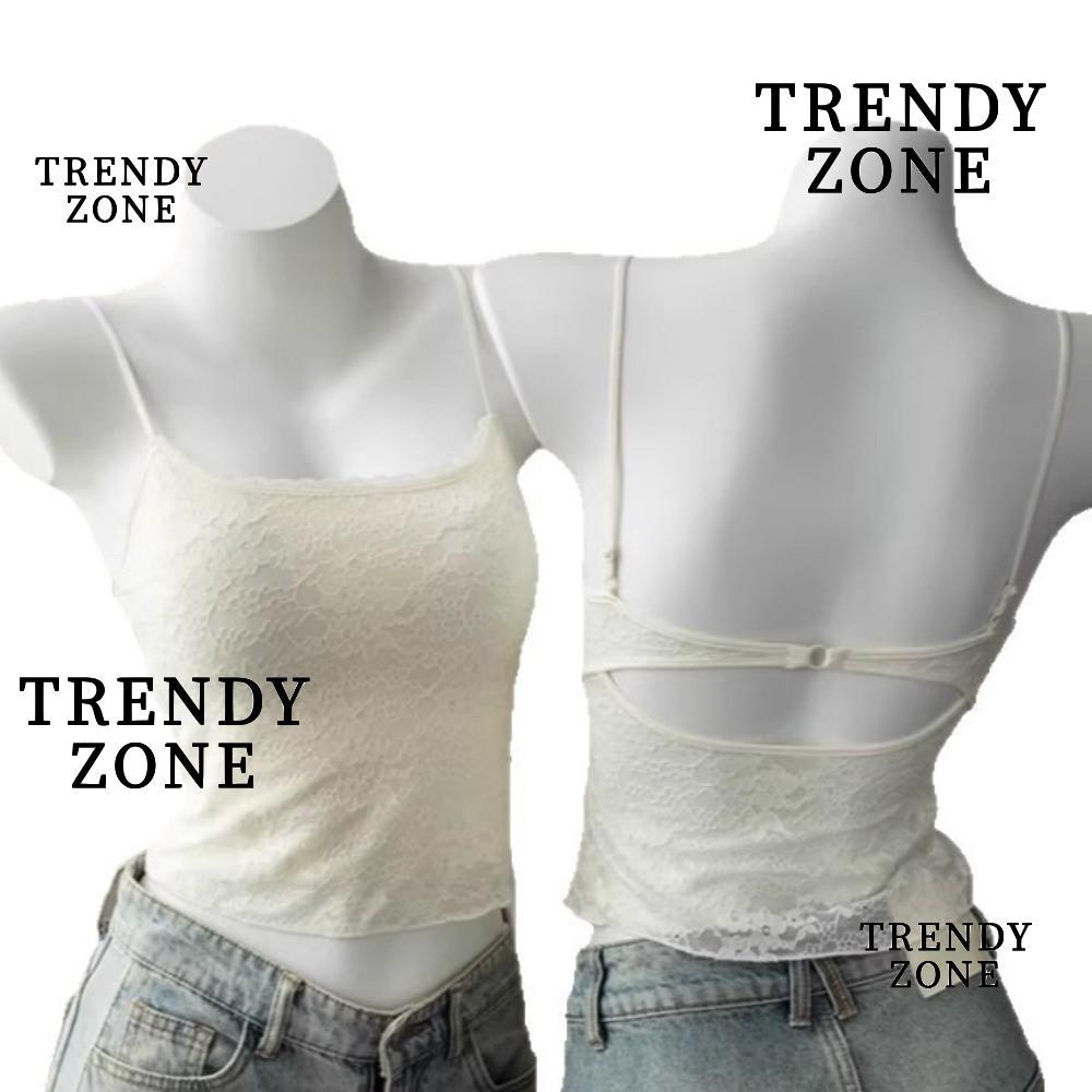 TRENDYZONE บราดีไซน์สวยงาม ดีไซน์ฤดูร้อนจากผ้าลูกไม้ฝรั่งเซลื่นสบาย พร้อมแผ่นเสริมทรงแฟชันเนียนสบาย