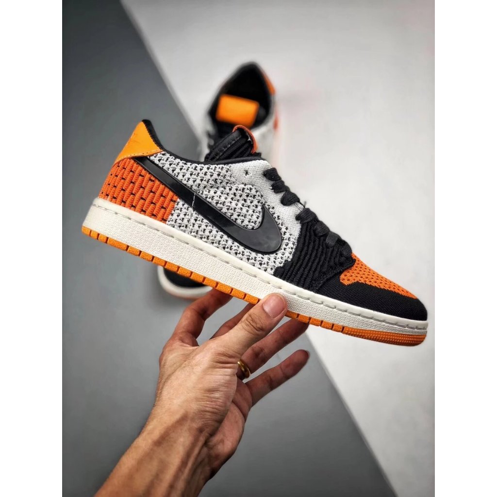 J 1 Retro low Flyknit สีใหม่ < Black White Buckle Broken} low Cut