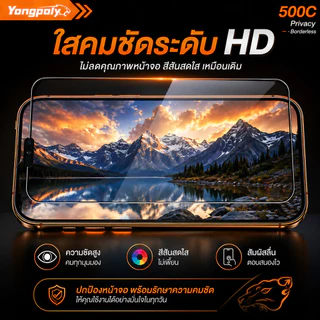 ฟิล์มกันเสือก 28° 500C เต็มจอ ไร้ขอบ กันมองด้านข้าง ไม่ดันเคสสำหรับ IPHONE XR 11 12 13PROMAX 14PRO 15 16PROMAX 17PROMAX