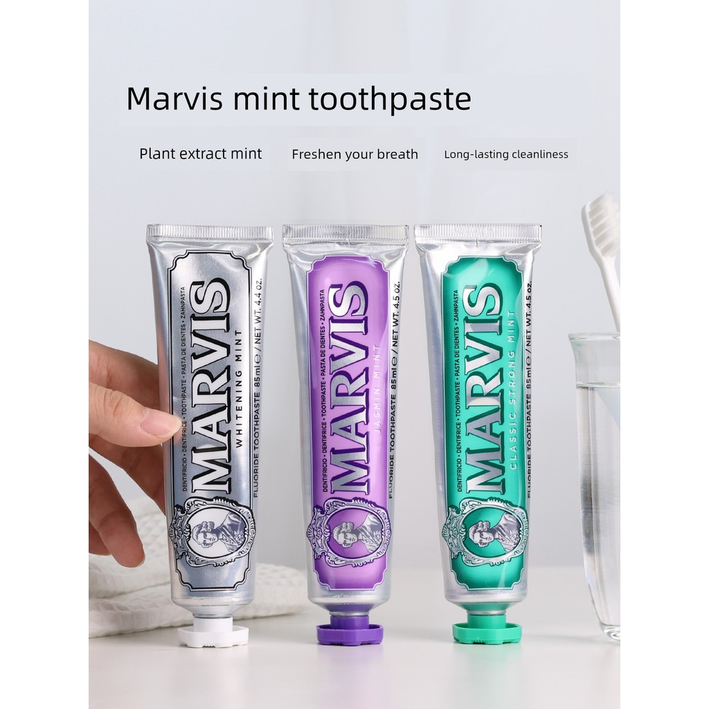 ยาสีฟัน อิตาลี marvis marvis Brightening Breath ยาสีฟัน Strong Stain Removal สีเหลืองนําเข้า marvis 