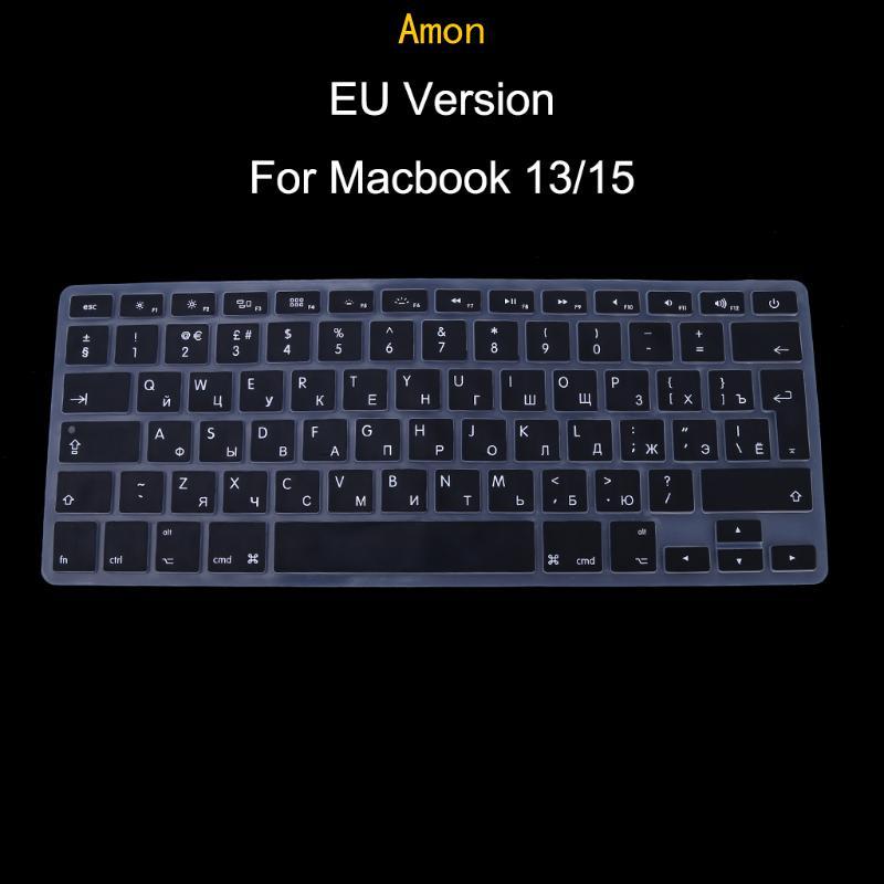 Amon Euro EU เวอร์ชันรัสเซียแป้นพิมพ์ซิลิโคนผิวสําหรับ Macbooks Air 13 15