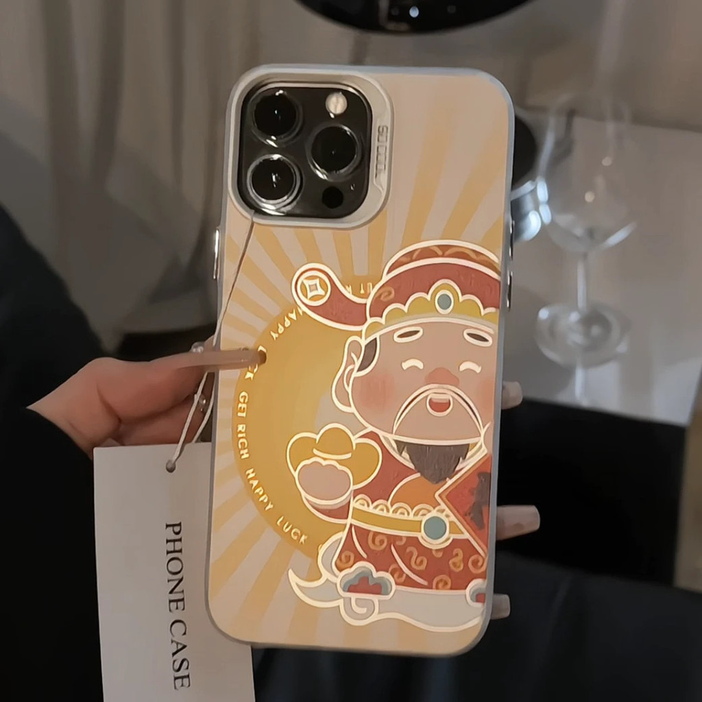 God of Wealth เหมาะสําหรับ Apple 16 เคสโทรศัพท์ iphone15promax กรณี 14/13/1211 Huawei mate70 Honor 3