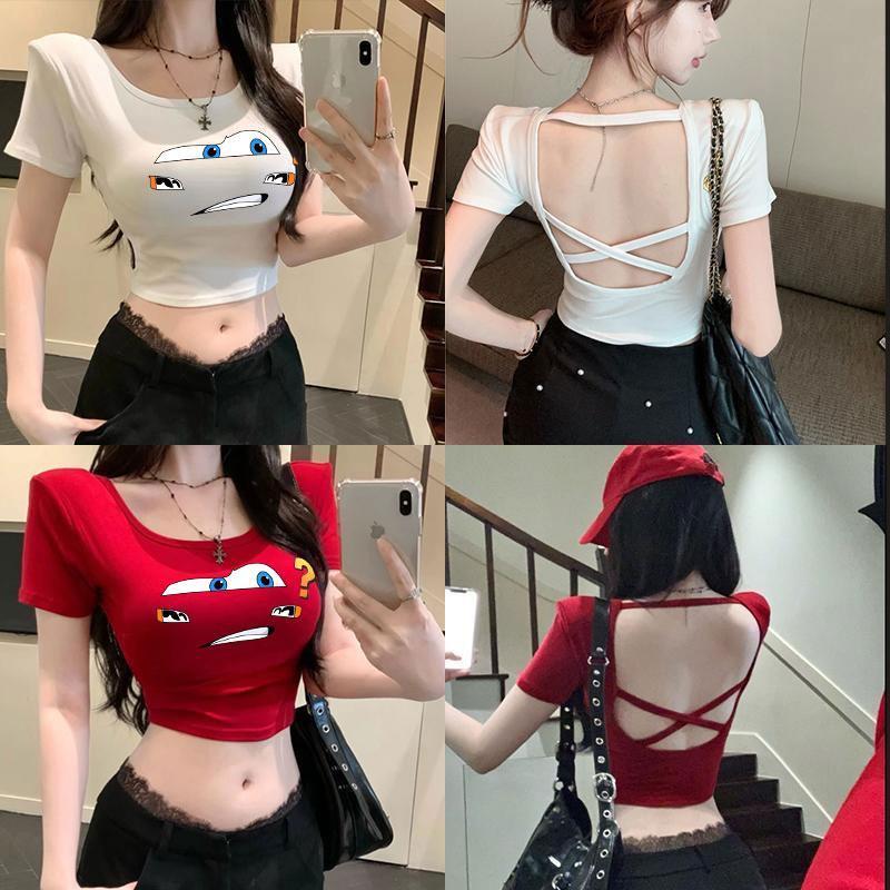 M-4XL มี 4 สีให้เลือก เสื้อโชว์หลังเซ็กซี่สาวอวบ เสื้อน่ารักๆคนอ้วนใส่แล้วดูผอม สงกรานต์แซ่บๆคนอวบ รุ่นแฟชั่นเยาวชน
