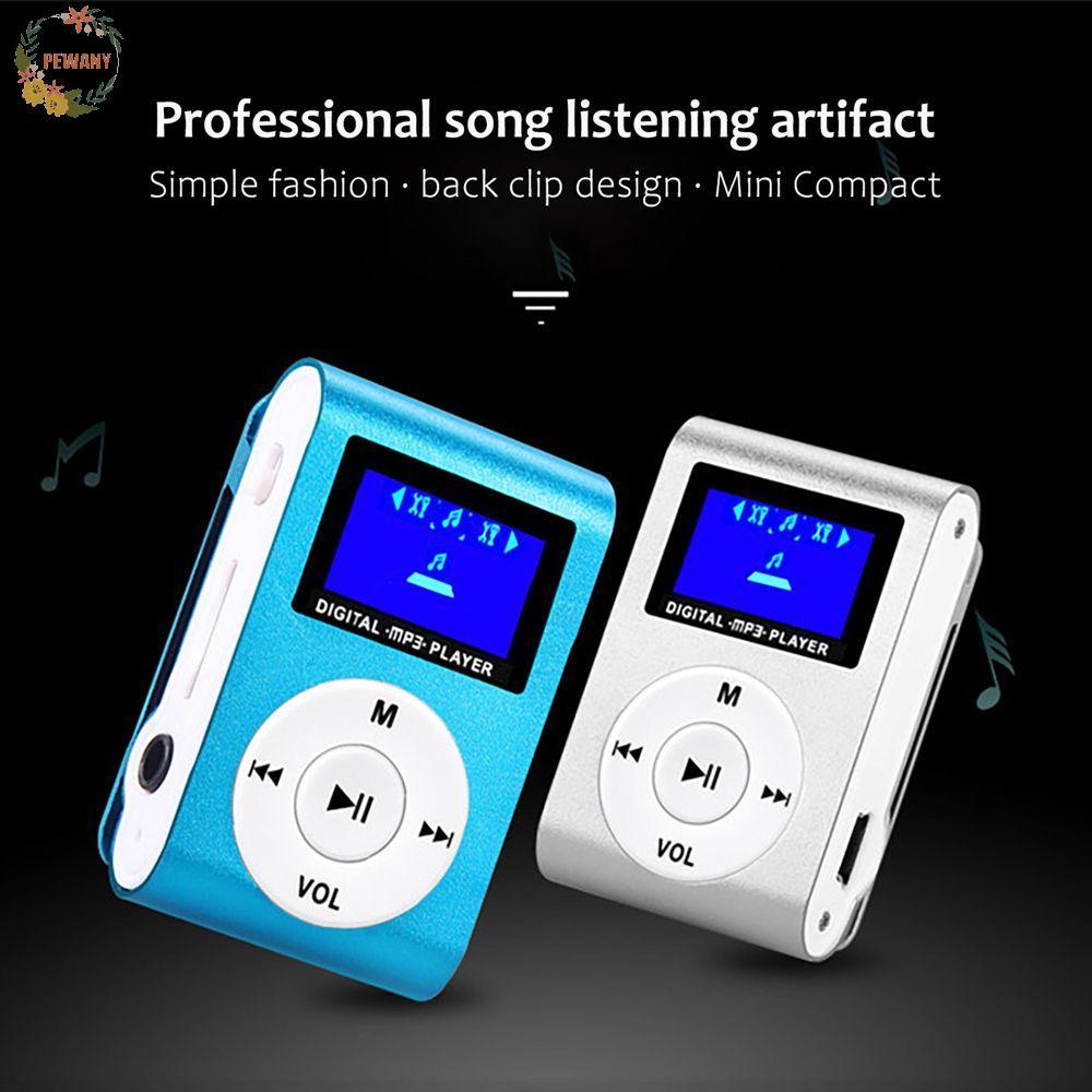 PEWANY MP3 เครื่องเล่นเพลงแฟชั่นแบตเตอรี่ลิเธียมรองรับ 32GB TF Card หน้าจอ LCD เครื่องเล่นเพลงกีฬา
