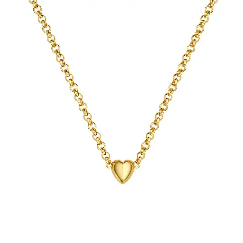 Tewiky14KGold-PlatedHeartShapePendantMagneticสร้อยคอสําหรับผู้หญิงDaintyFashionLayerStakingIntialsCh
