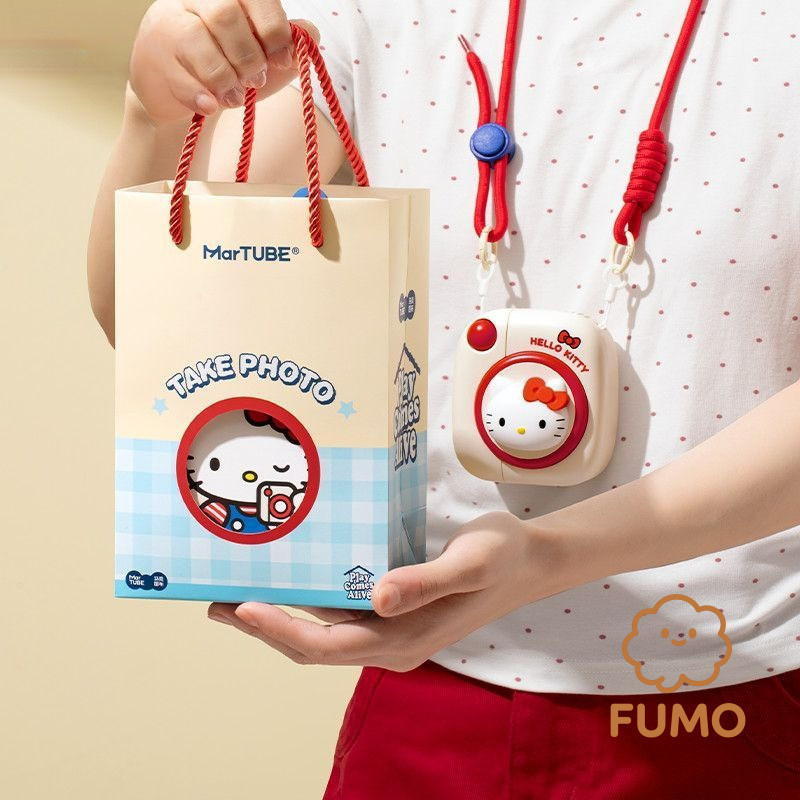 รับประกันของแท้ [ของแท้] ฤดูร้อนสไตล์ใหม่ Hello Kitty พัดลมสไตล์โพลารอยด์ Creative Halterneck พัดลม 