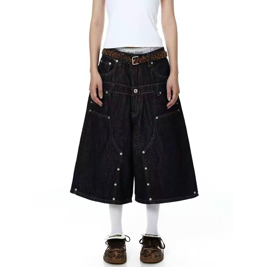 American Loose Cropped Pants กางเกงขาสั้นผู้ชายแฟชั่นผู้หญิง