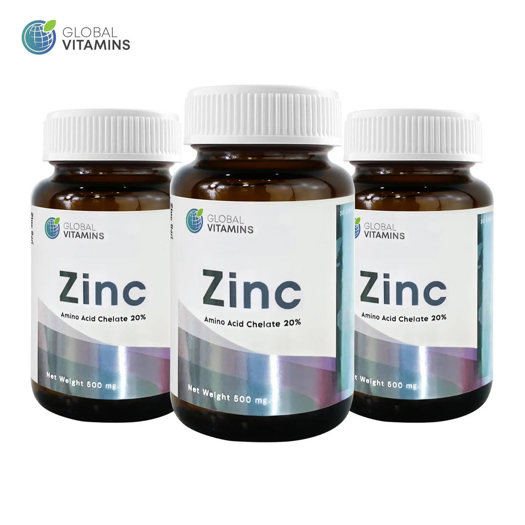 [แพ็ค 3 ขวดสุดคุ้ม] ซิงค์ โกลบอลวิตามิน Zinc Global Vitamins ซิงค์zinc