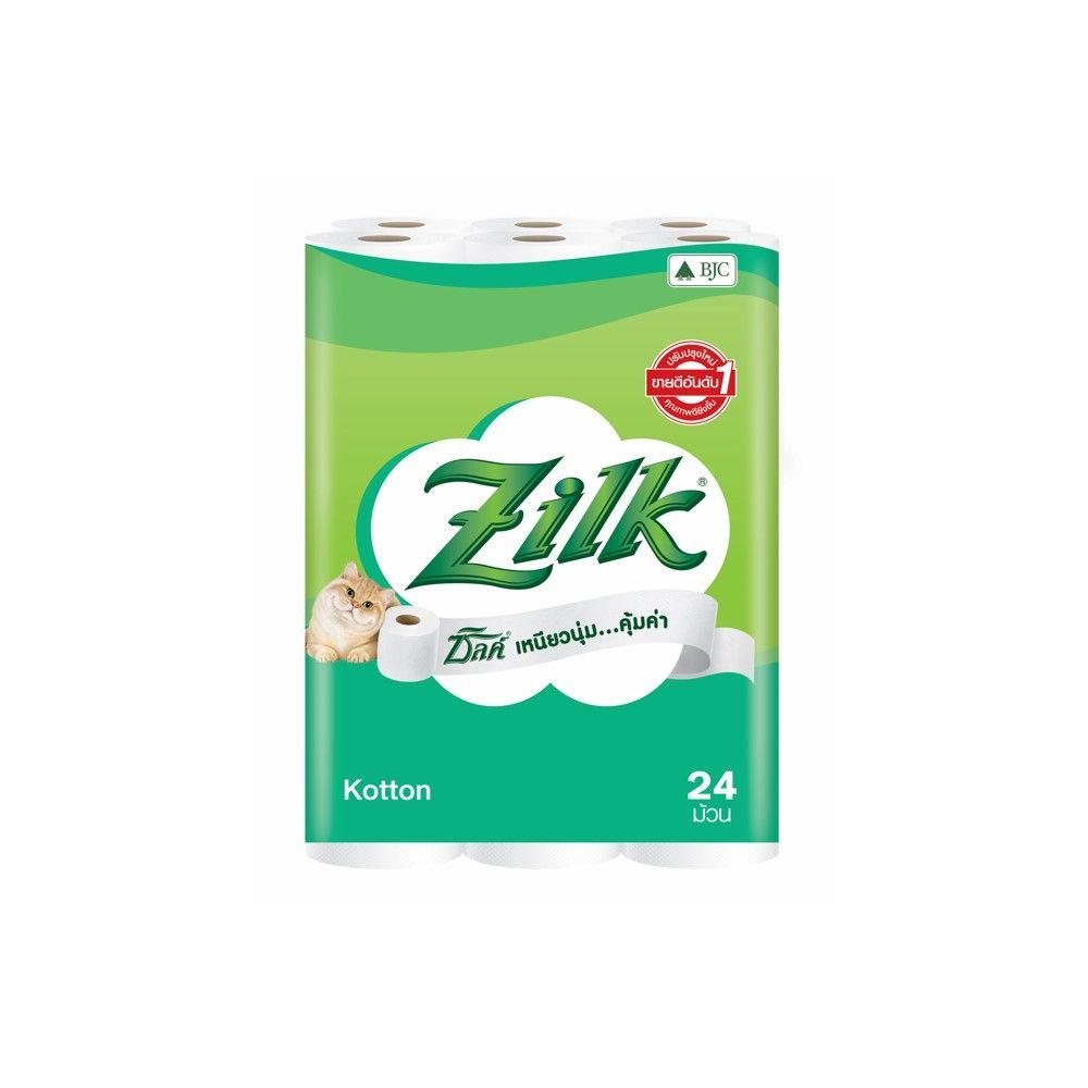 [สินค้าส่งด่วน]  ซิลค์ กระดาษทิชชู่ คอตตอน 24 ม้วน ZILK KOTTON TISSUE 24 ROLL