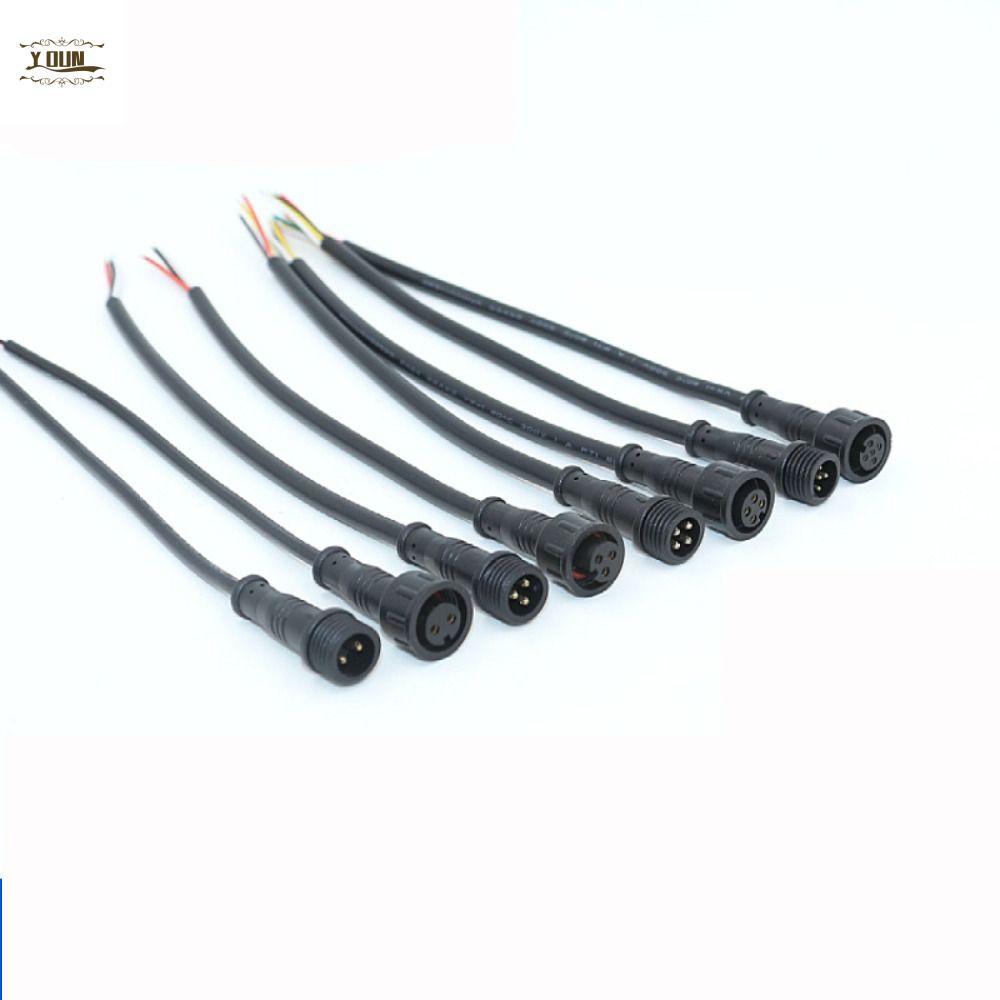 IIVEYOUNG 2Pin 3Pin 4Pin Jack, 20 ซม.IP67 ชายหญิง LED Connector, 2Pin 3Pin 4Pin สายสีดําแถบไฟ LED