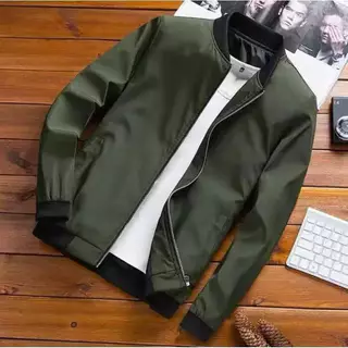 CODTwoStar simple bomber jacket. For men and women, high quality, motorcycle style coat, round neck, good size.