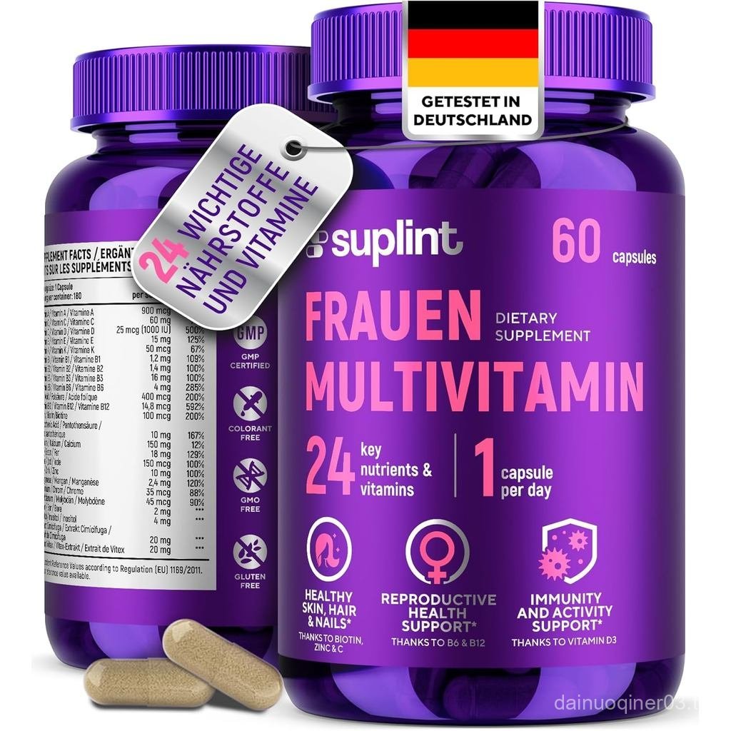 Multivitamin Capsules High Dose สําหรับผู้หญิง AZ Complex with Vitamin B6 Iron Zinc & Vitex 60 แคปซู