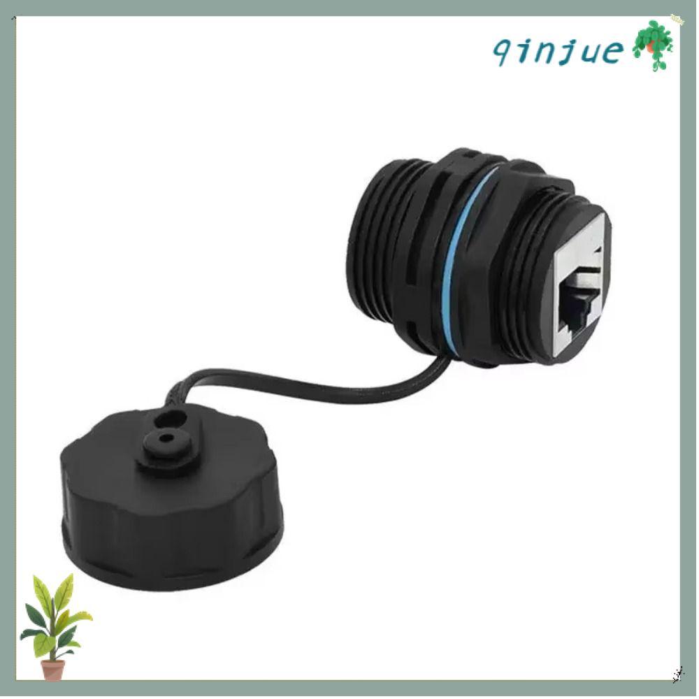 QINJUE Cat6A RJ45 Connector, วงกลม IP68 กันน้ํา RJ45 Connector, Ethernet Bridge Joint Shielded RJ45 