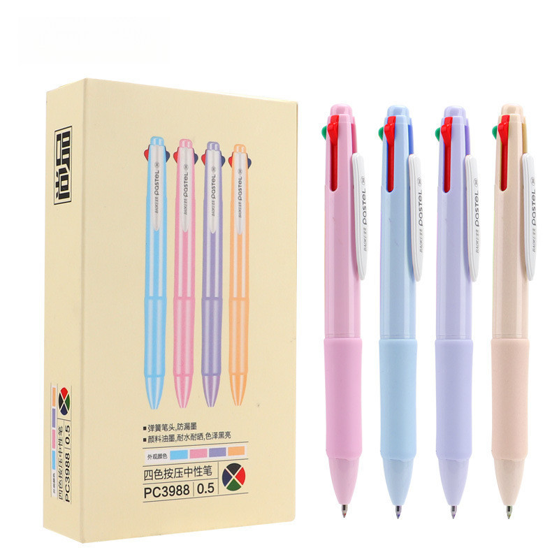 Baoke PC3988 ปากกาเจลสี่สีสํานักงานการเรียนรู้ปากกาเขียนหลายสีคู่มือปากกาสี