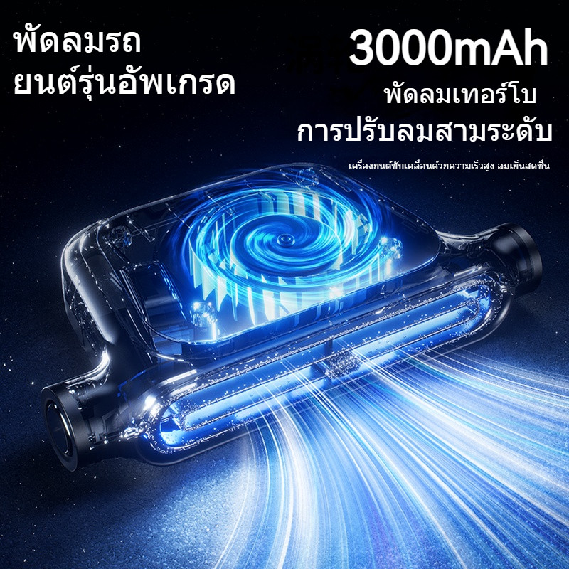 🚚3000mAhเวอร์ชันอัปเกรด🚚 พัดลมเบาะหลัง พัดลมระบายความร ้ อน พัดลมพกพา 3 ความเร ็ ว พัดลมติดรถยนต ์ USB สําหรับรถบรรทุก