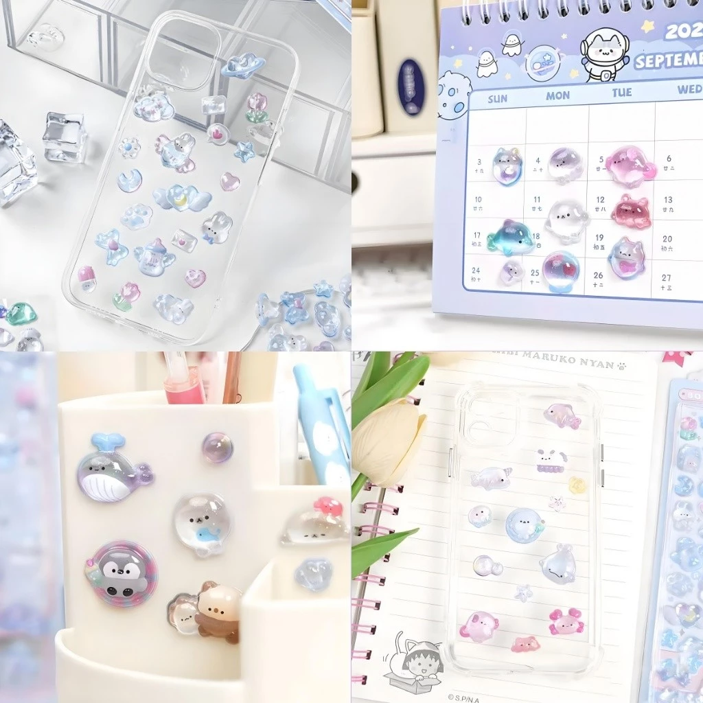 BLIVO 3D สติกเกอร์บรรเทา Candy Ghost กระต่าย Drop Diy ไดอารี่ Scrapbooking เครื่องเขียน