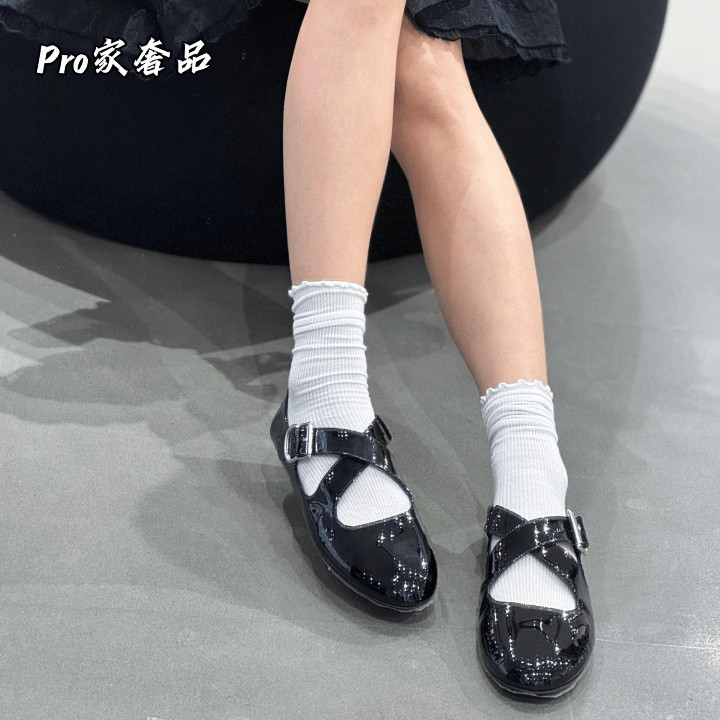 [ใบรับรองเก่า Appraiser] [PRO Home Luxury] Alaia Flat Mary Jane รองเท้าบัลเล่ต์ Original Calfskin Ro