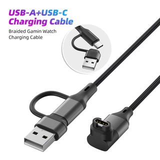 สายชาร์จและเครื่องแปลงสำหรับนาฬิกา Garmin 2-in-1 245/255/955, สายข้อมูล USB Type-C สำหรับ FENIX x7/7x/6/6x/6s