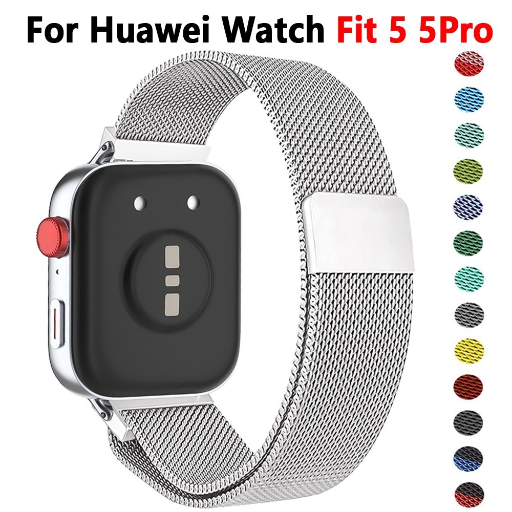 Milanese Loop Strap สําหรับ Huawei Watch Fit 5 5Pro สายโลหะสําหรับ Huawei Watch Fit 3 4 4Pro