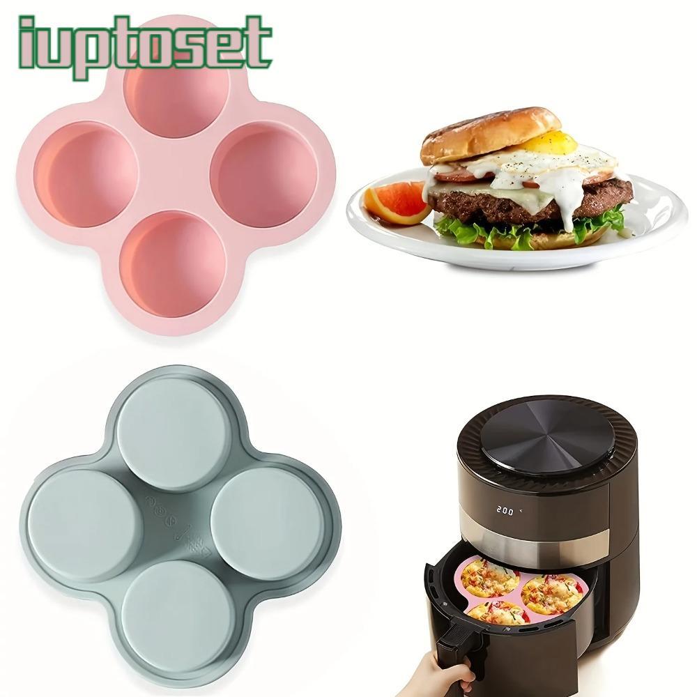 IUTTOSET Air Fryer Egg Mold, Non-Stick Baking แม่พิมพ์ซิลิโคน, 4 Cavity DIY เครื่องมือไข่ดาวกระทะไข่