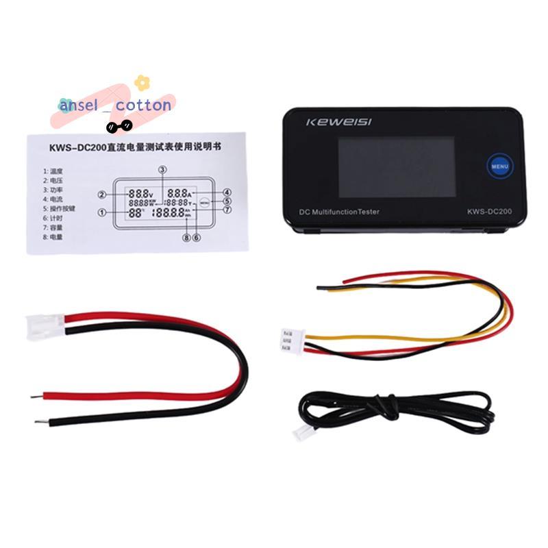 KEWEISI DC 0-200V โวลต์มิเตอร์แอมป์มิเตอร์ KWS Power Meter LED Digital DC Wattmeter มิเตอร์ไฟฟ้า,10A