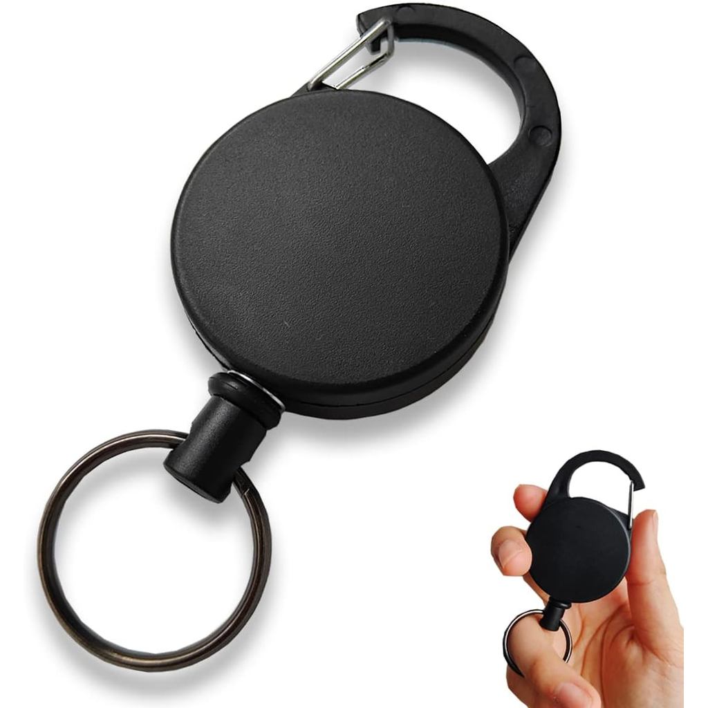 HZMM Retractable Key-Rings - Heavy Duty Key Holder Belt Clip with Multitool Carabiner, Retractable K