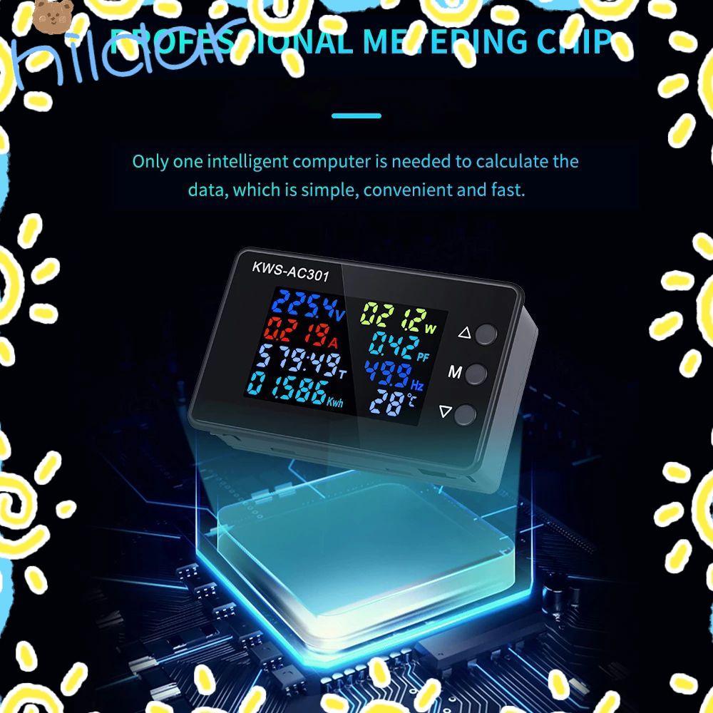 HLAR AC Wattmeter KWS-AC301 AC 50-300V เครื่องตรวจจับพลังงานชิปเฉพาะ 8 in 1