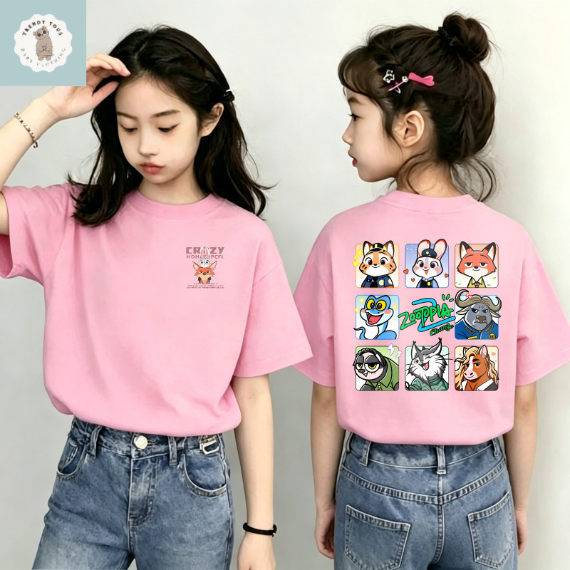 [จัดส่งภายใน 24 ชั่วโมง] เสื้อยืดเด็ก / ผ้าฝ้ายแท้ / ลายพิมพ์ย้อนยุคสไตล์เกาหลี / ขนาดสำหรับเด็กอายุ 1-12 ปี