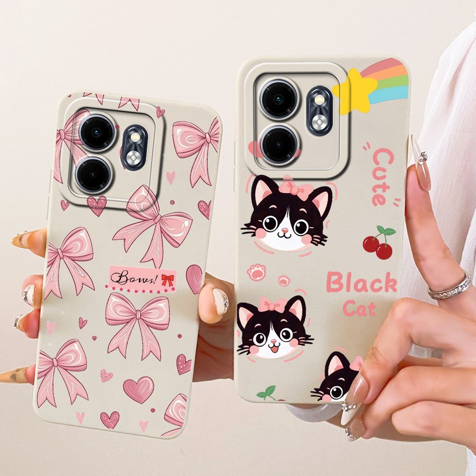 เคส Infinix Smart 9 X6532 แมวน่ารักแฟชั่นหรูหรารักตลกทาสีปลอกซิลิโคนกันกระแทก Infinix Smart9 ฝาหลัง