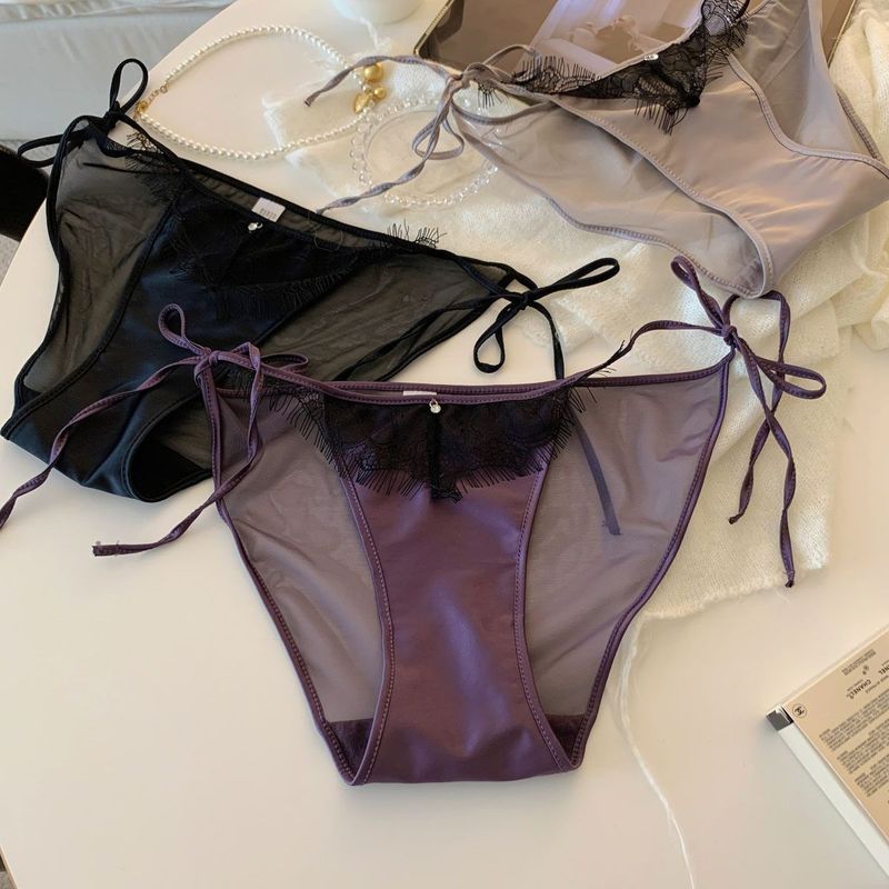 Twilight Mountain Purple Taimei!Pure Desire กางเกงชั้นในลูกไม้ผู้หญิงสีม่วงเซ็กซี่ High-End French ก
