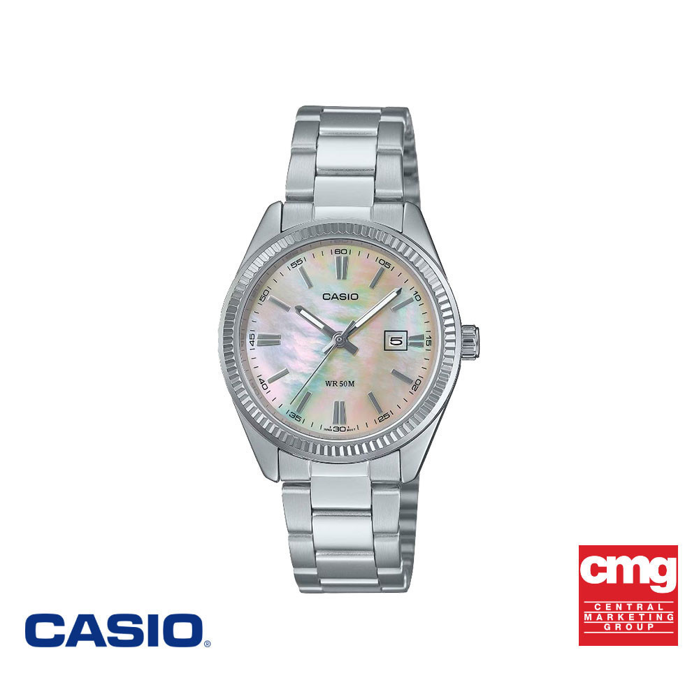 CASIO นาฬิกาข้อมือ CASIO รุ่น LTP-1302DS-4AVDF สายสเตนเลสสตีล  สีมุก