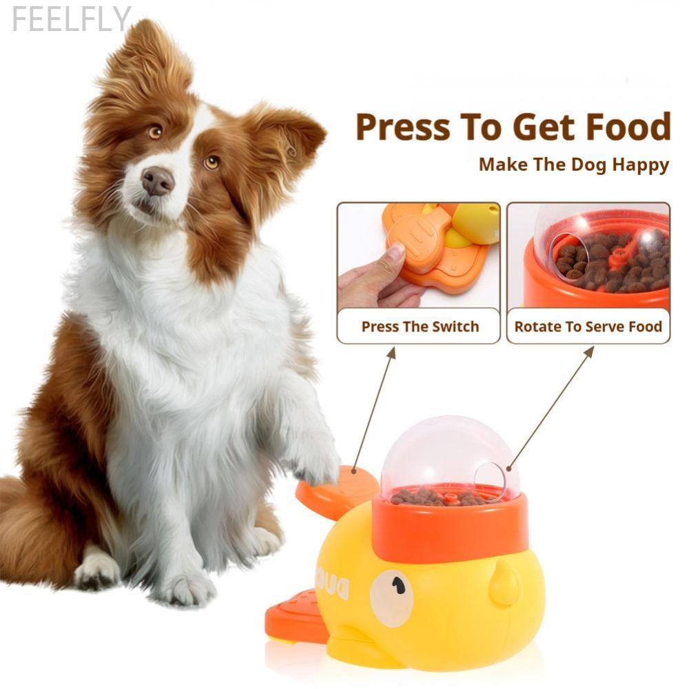FEELFLY 2 In 1 สัตว์เลี้ยงช้าชามอาหารเป็ดรูปขนมขบเคี้ยว Dispenser Anti Swallow Interactive Feeder ขอ