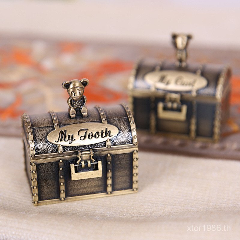 Golden Mouse Box High-End Box Baby Tooth Storage Collection กล่องเด็กยางผมคลาสสิกเด็กทําความสะอาดฟัน