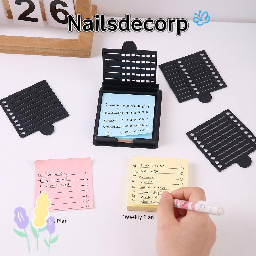 เล็บ Sticky Note Holder Set, Sticky Note Organizer Note Box Sticky Note Stencil, ของขวัญ Sticky Note