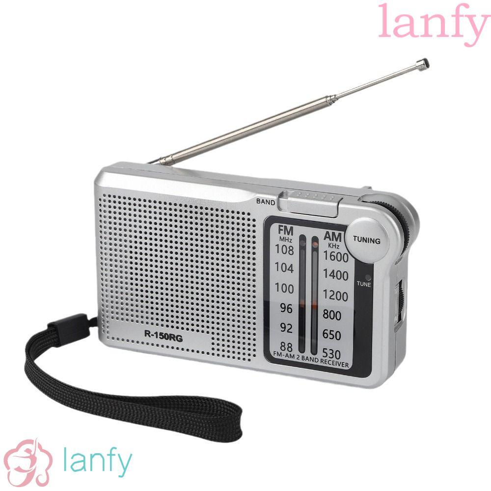 วิทยุพกพา LANFY AM/FM 150RG แบบชาร์จไฟได้ แจ็คหูฟังสองวง รับวิทยุขนาดเล็กเดินทาง