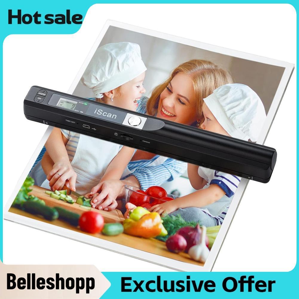 Belleshopp เครื่องสแกนภาพพกพา bellshopp 3 โหมด JPG รูปแบบ PDF มือถืออเนกประสงค์ เชื่อมต่อง่ายสำหรับก