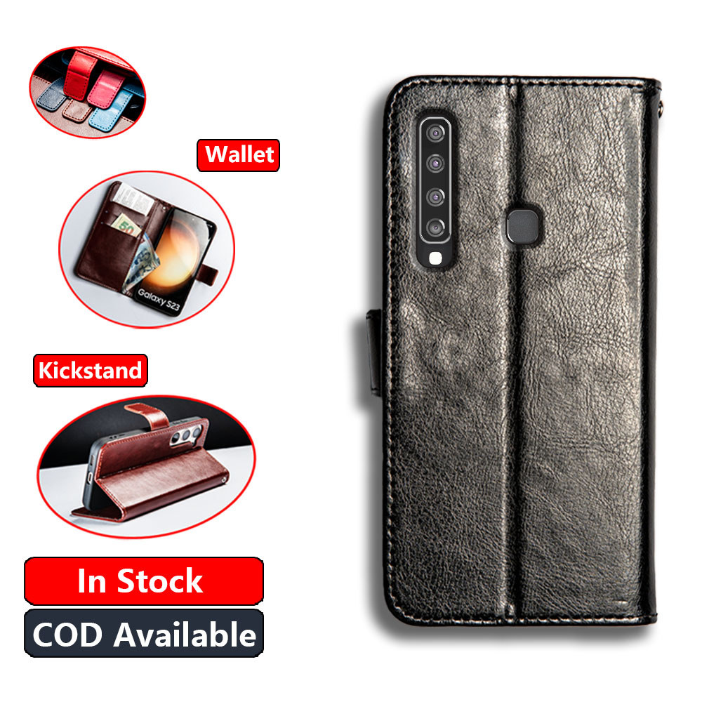 หนังคลาสสิกสําหรับ Samsung Galaxy A9 2018 A9 Star Pro A9s SM-A920FDS กระเป๋าสตางค์ Vintage Folio ฝาครอบฝาครอบแม่เหล็กปิด Kickstand ช่องใส่การ์ด