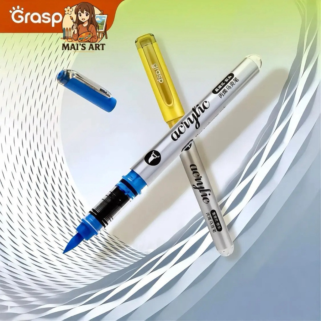 Acrylic Marker Grasp Soft Tip Brush Nib 2.4ml - ปากกาขายปลีกแต่ละใบ เลือกรหัสสี ไม่มีรอยเปื้อน สีดี 