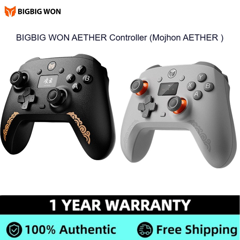 BIGBIG WON AETHER Controller (Mojhon AETHER ) คอนโทรลเลอร์สําหรับเล่นเกมหน้าจออัจฉริยะสีดําทองรุ่น P