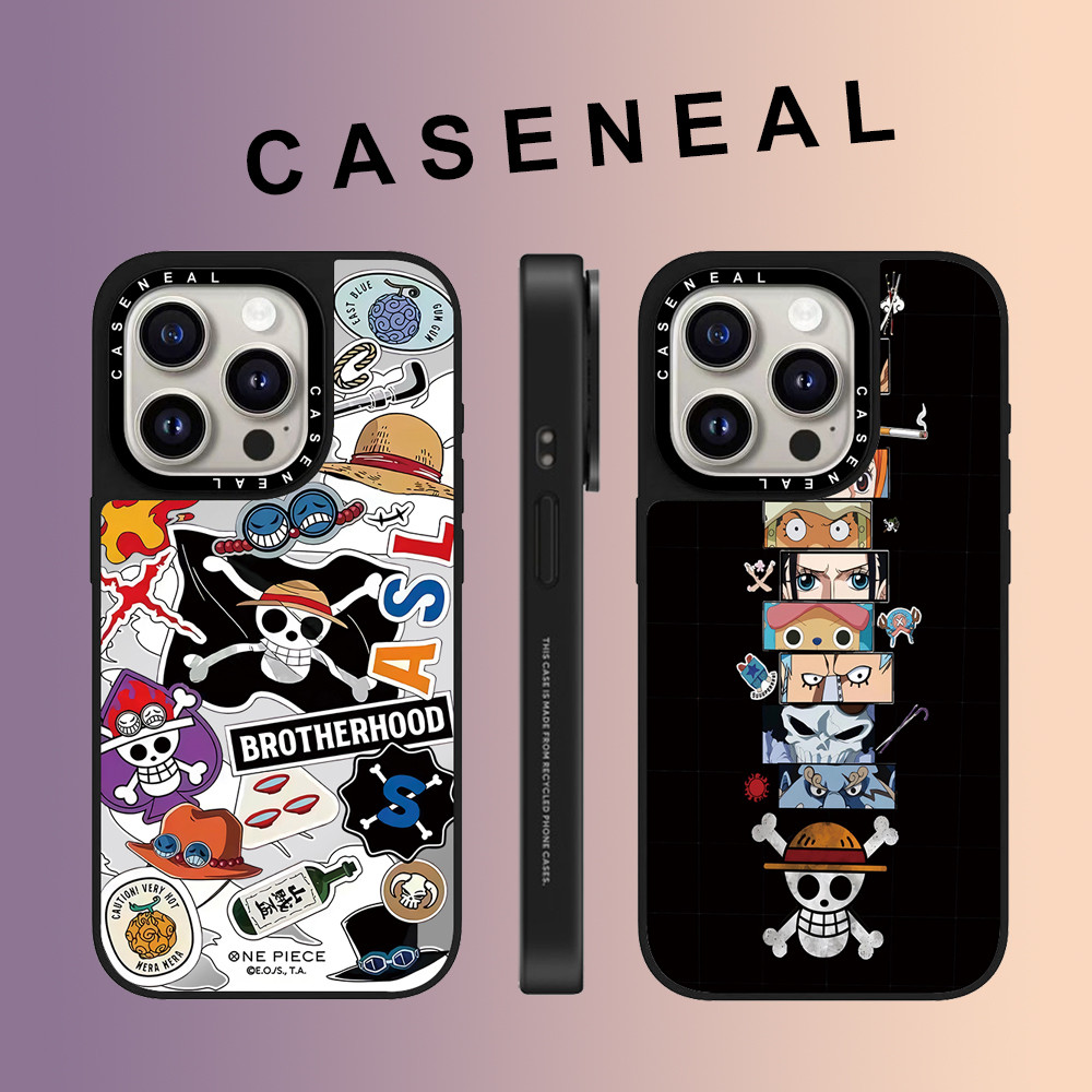 CASENEAL Graffiti อะนิเมะตัวอักษรกระจกเคสโทรศัพท์สําหรับ iPhone 17 Pro Max 16 ProMax 15Pro 14 Plus 13 12 โทรศัพท์กันกระแทกขอบนุ่มฮาร์ดป้องกันกรณี