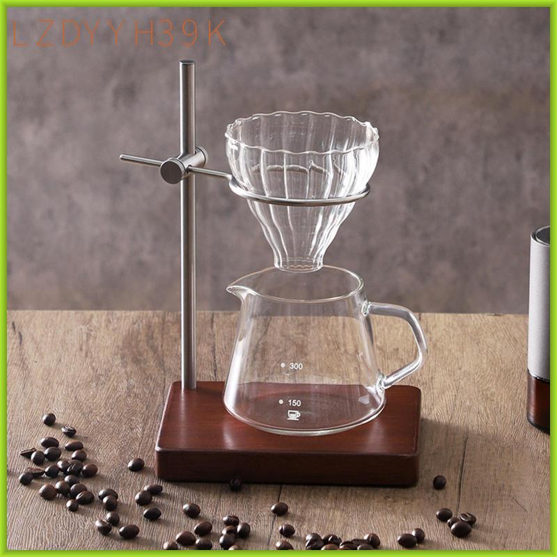 [lzdyyh39k] Pour Over Coffee Dripper Stand ฐานไม้ Espresso Machine Stand สําหรับบาร์