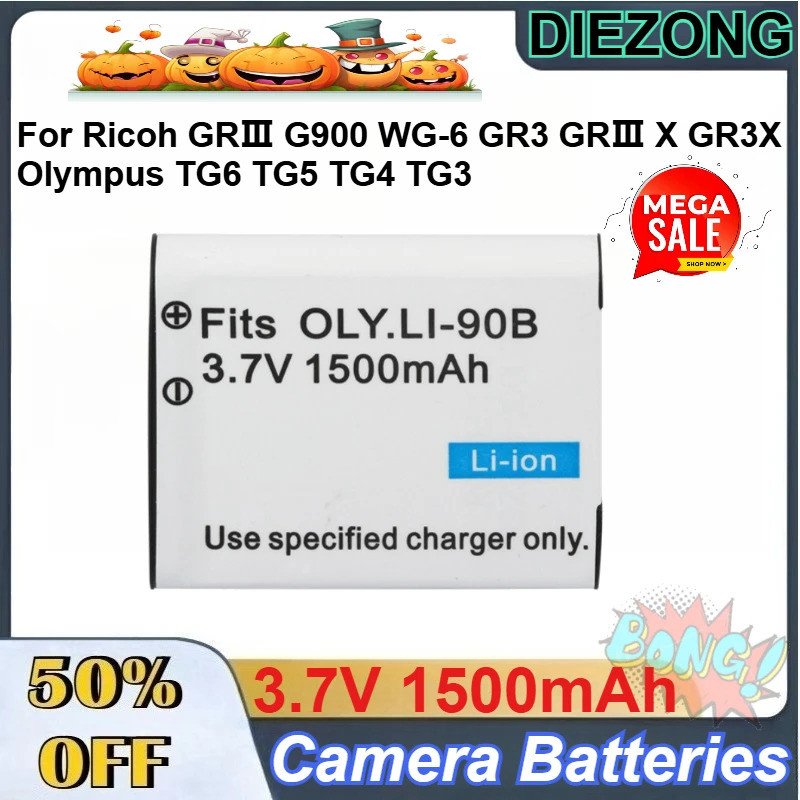 2 pcs DB-110 3.7V 1500mAh แบตเตอรี่สําหรับ Ricoh GRIII G900 WG-6 GR3 GRIII X GR3X Olympus TG6 TG5 TG