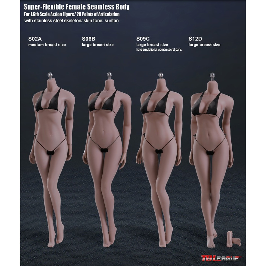 ข้อเสนอพิเศษ PHICEN Headless Steel Bone Female Body White Skin Tone S01A S04B S07C S10D TBLeague
