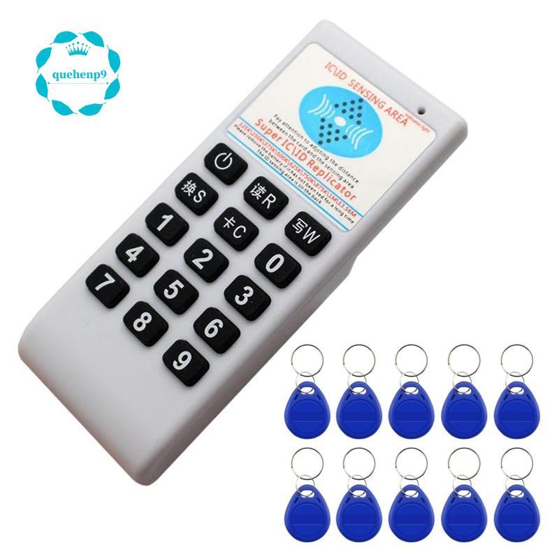[Fast Q9]เครื่องอ่านการ์ด IC/ID & Writer+10 ชิ้นพวงกุญแจ 125Khz Duplicator RFID เครื่องอ่านการ์ดอัจฉ